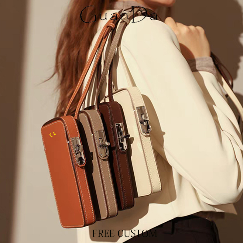 Leatherwork Letters - Luxury Design Phone Bag Woman Portable