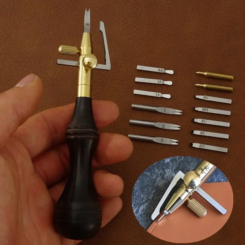 Leatherwork Projects - Adjustable Multi-function Cutter Head Leather Marking/grooving