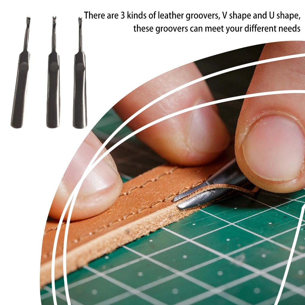3Pcs Leather Groover Kit U V S - đánh giá và giá Leatherwork Edge Beveler