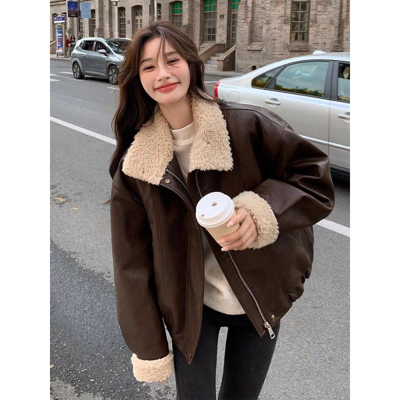 Women Coats Faux Leather Jacke - đánh giá và giá Leather Work Jacket Women'S