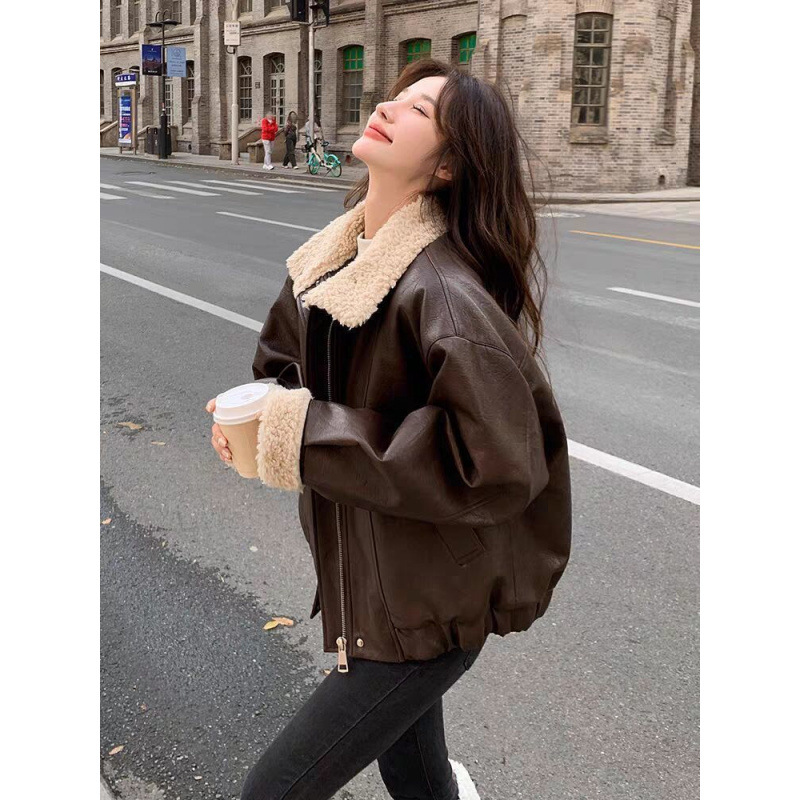Women Coats Faux Leather Jacke - đánh giá và giá Leather Work Jacket Women'S