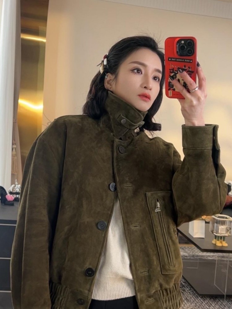 Luxury Retro Women Sheep Suede - đánh giá và giá Leather Work Jacket Women'S