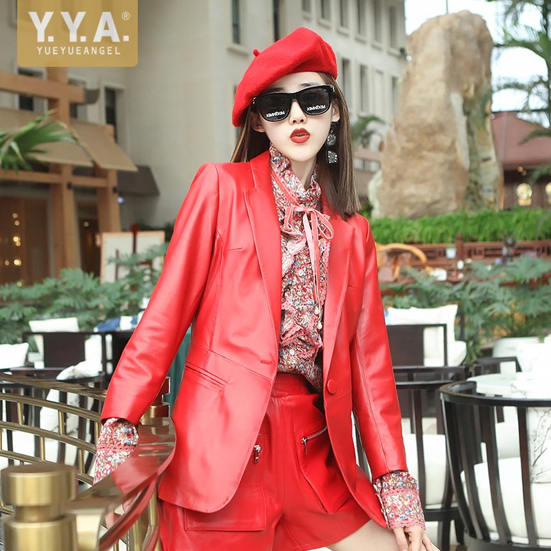 Autumn Elegant Women Soft Shee - đánh giá và giá Leather Work Jacket Women'S