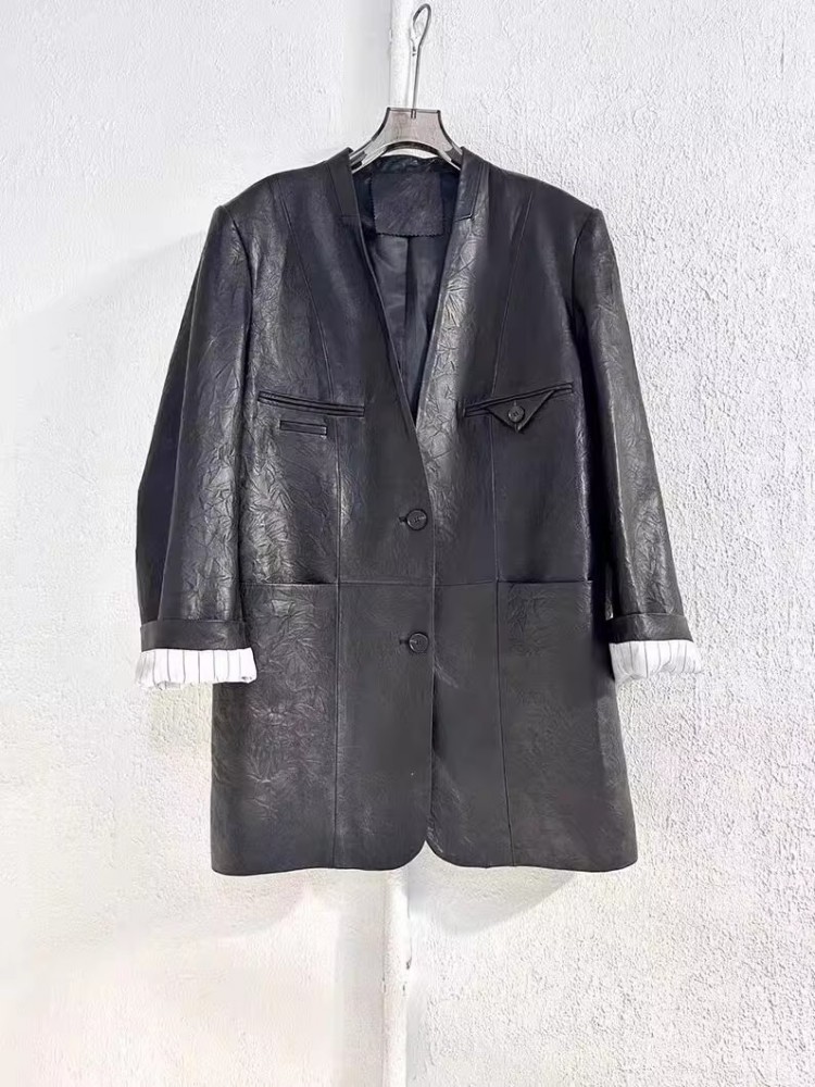 Vintage Office Ladies Autumn W - đánh giá và giá Leather Work Jacket Women'S