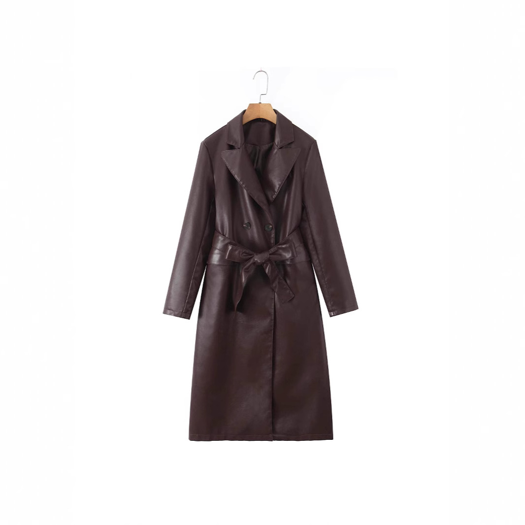 Women Trench Coat Faux Leather - đánh giá và giá Leather Work Jacket Women'S