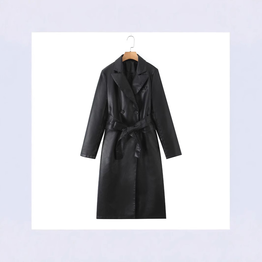 Women Trench Coat Faux Leather - đánh giá và giá Leather Work Jacket Women'S