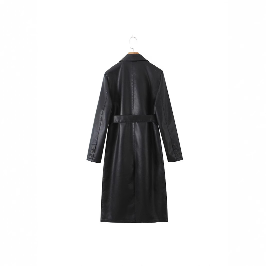 Women Trench Coat Faux Leather - đánh giá và giá Leather Work Jacket Women'S