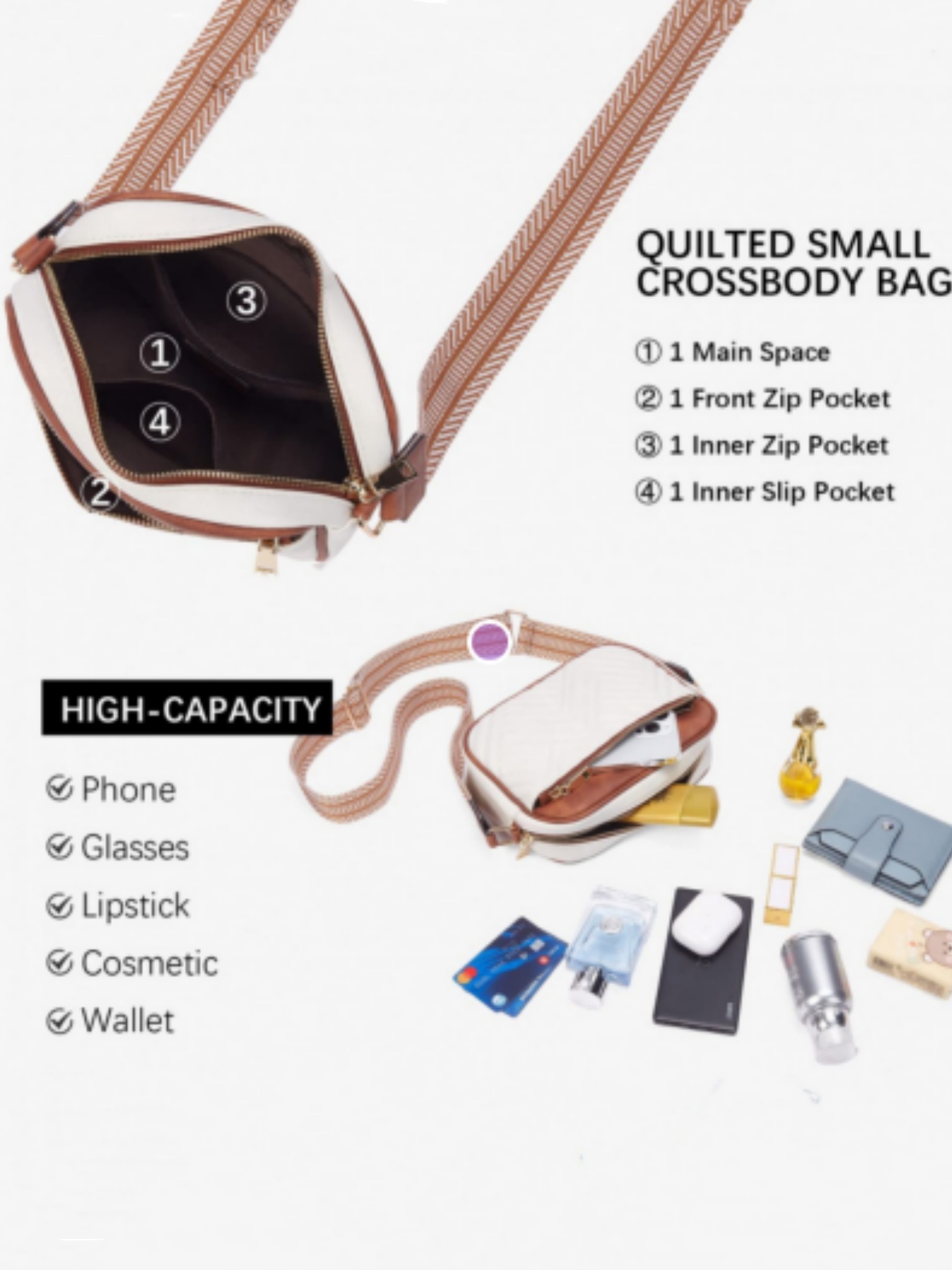Women's Quilted Crossbody Bag, - đánh giá và giá Leatherwork Products