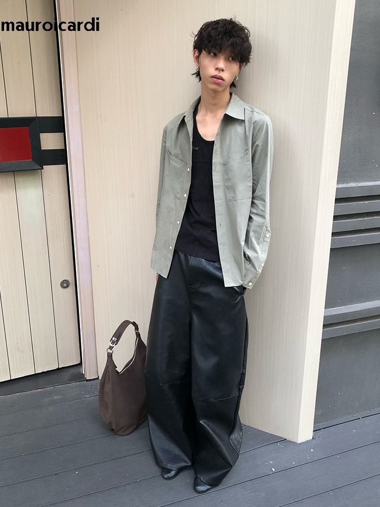 Mauroicardi Spring Autumn Cool - đánh giá và giá Leather Work Pants