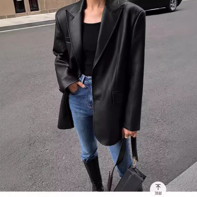 Autumn Winter PU Leather Busin - đánh giá và giá Leather Work Jacket Women'S