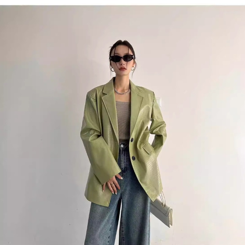 Autumn Winter PU Leather Busin - đánh giá và giá Leather Work Jacket Women'S