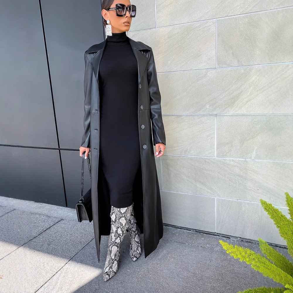 Women Coats Long Faux Leather  - đánh giá và giá Leather Work Jacket Women'S