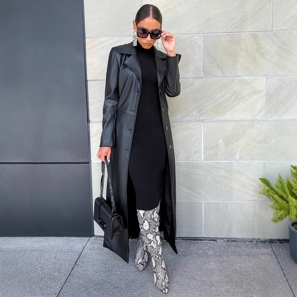 Women Coats Long Faux Leather  - đánh giá và giá Leather Work Jacket Women'S