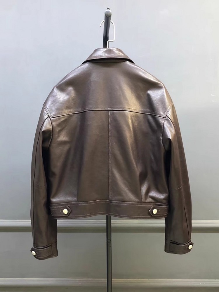 Designer Women Double Collar W - đánh giá và giá Leather Work Jacket Women'S