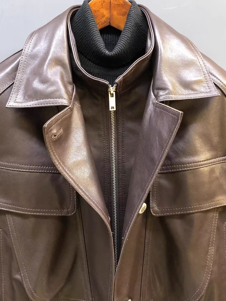 Designer Women Double Collar W - đánh giá và giá Leather Work Jacket Women'S