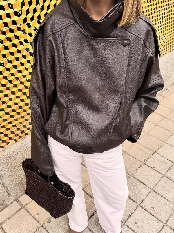 Coats Women Faux Leather Jacke - đánh giá và giá Leather Work Jacket Women'S