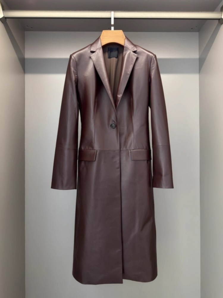 Italian Designer Women Long Sh - đánh giá và giá Leather Work Jacket Women'S