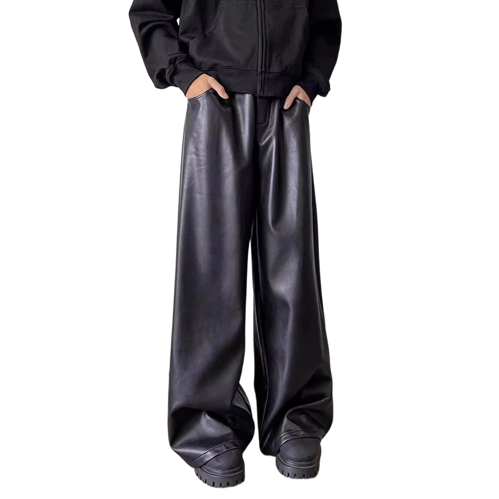 Men Retro Loose Faux Leather C - đánh giá và giá Leather Work Pants