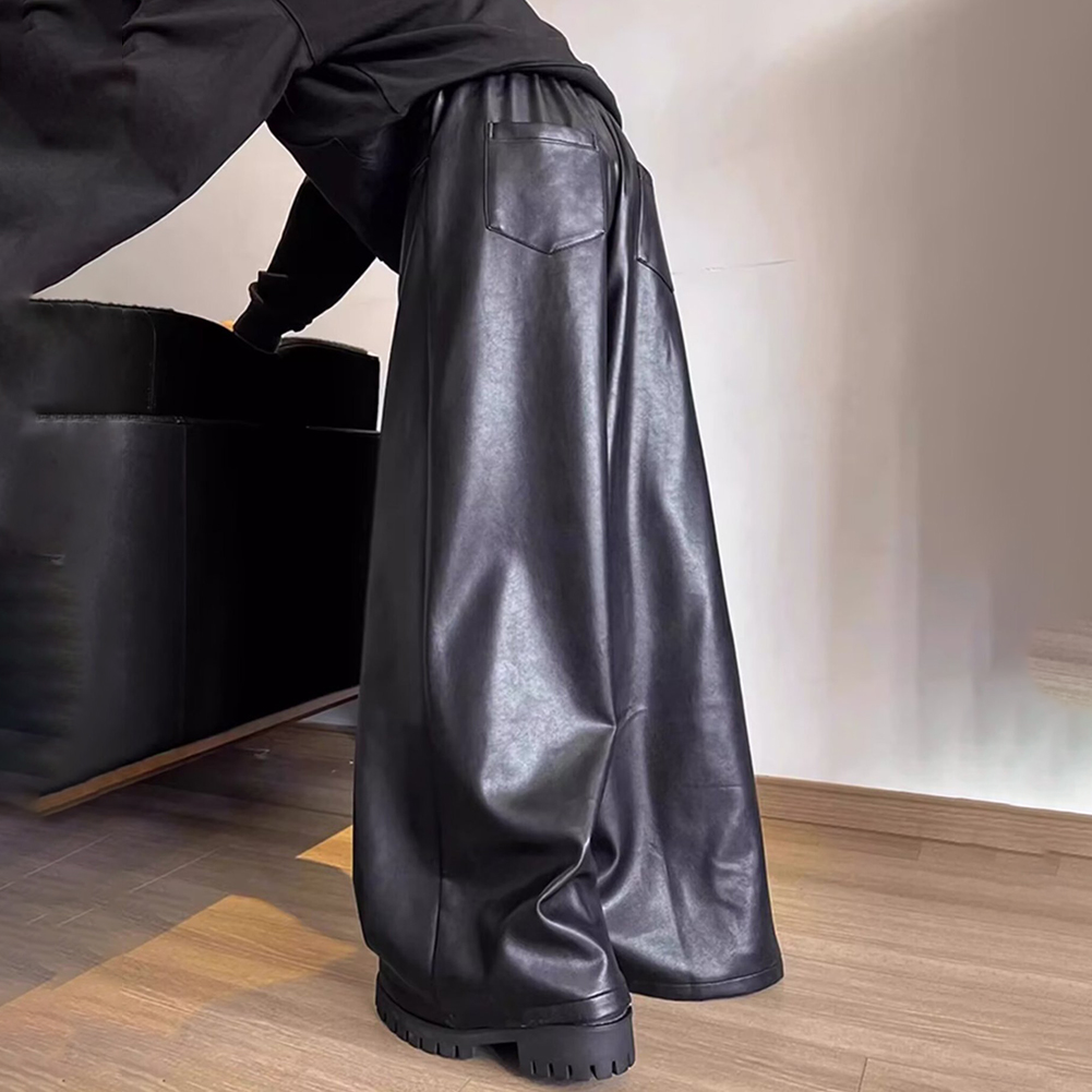 Men Retro Loose Faux Leather C - đánh giá và giá Leather Work Pants