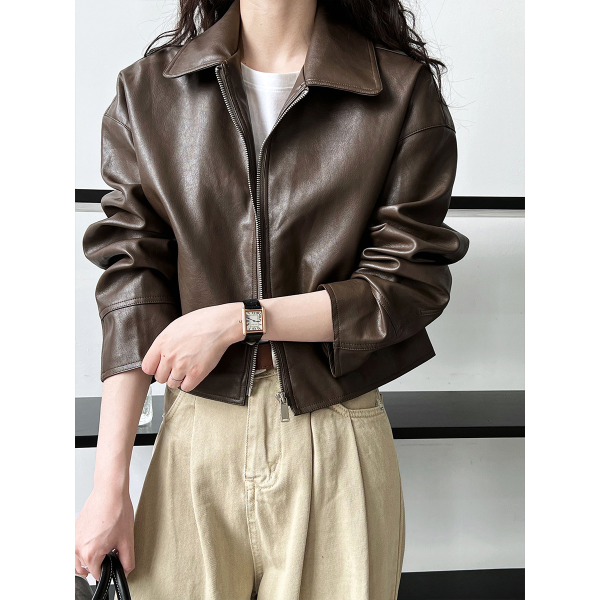 Women Coats Faux Leather Jacke - đánh giá và giá Leather Work Jacket Women'S