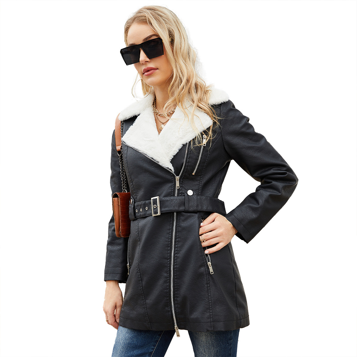 Faux PU Leather Coat Jacket 20 - đánh giá và giá Leather Work Jacket Women'S