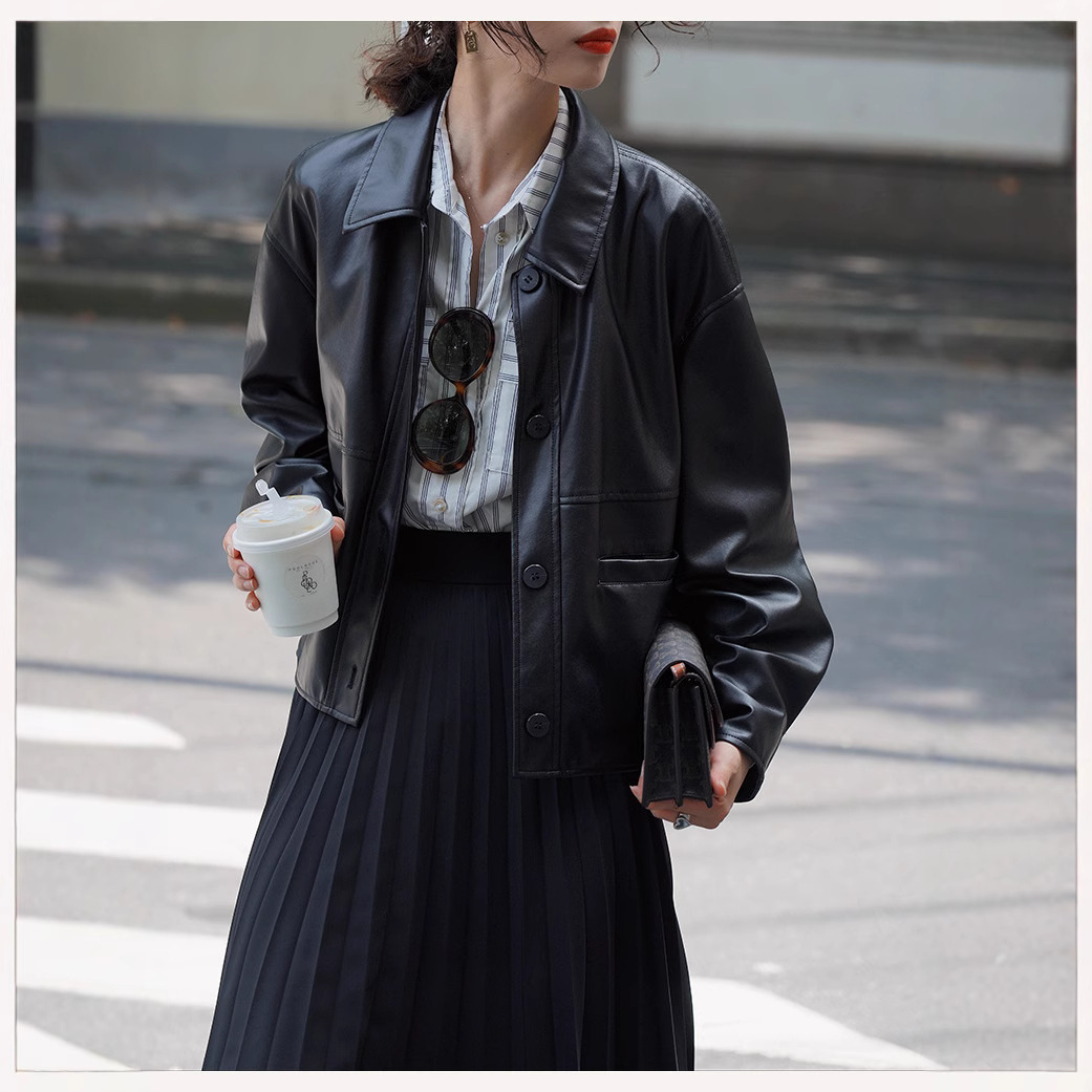 Women Short Coats Faux Leather - đánh giá và giá Leather Work Jacket Women'S