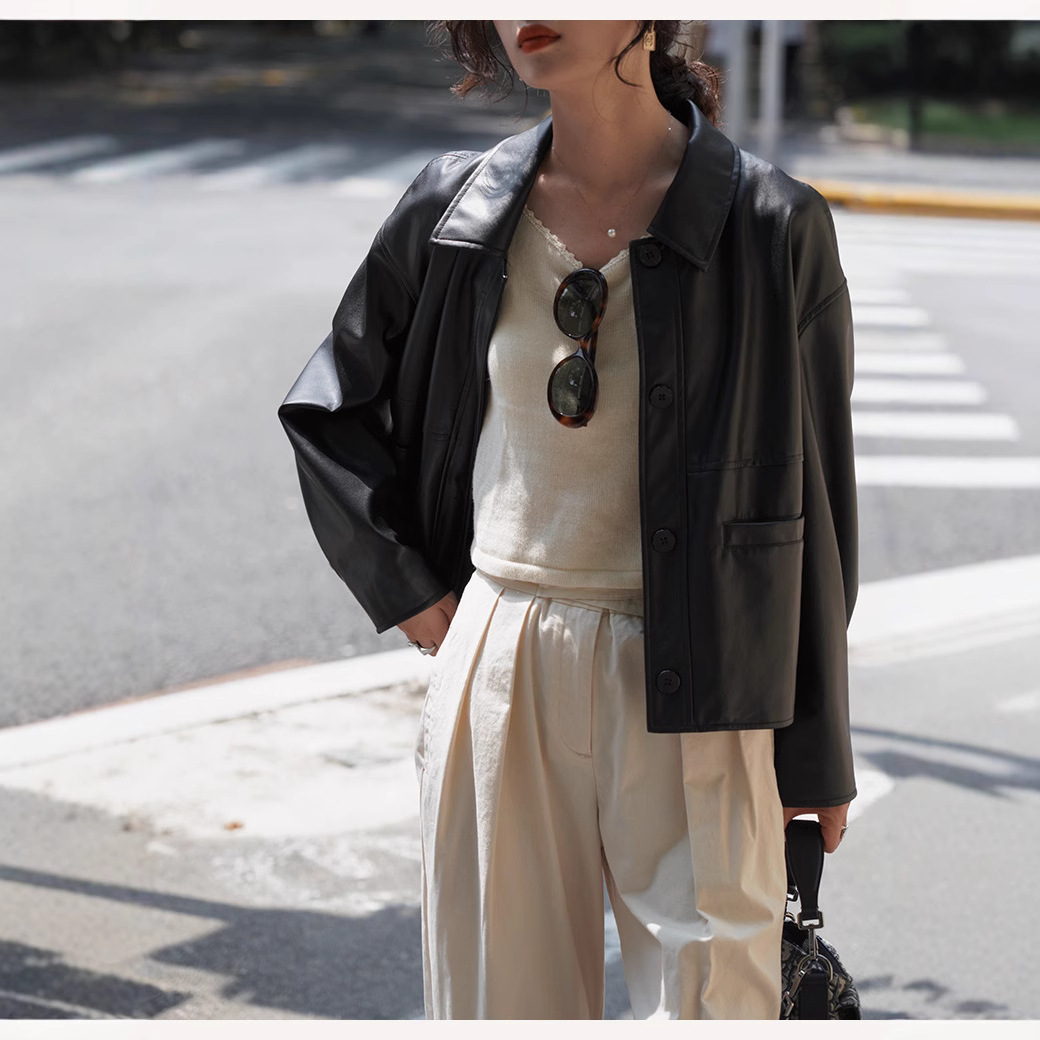 Women Short Coats Faux Leather - đánh giá và giá Leather Work Jacket Women'S