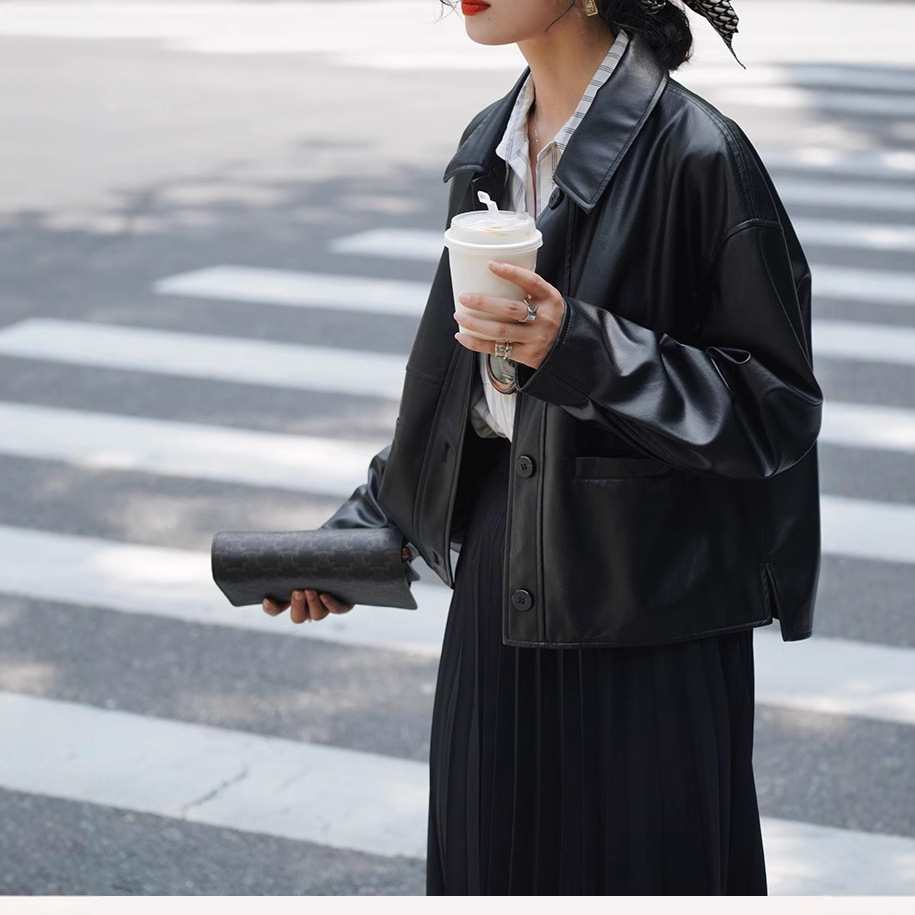 Women Short Coats Faux Leather - đánh giá và giá Leather Work Jacket Women'S