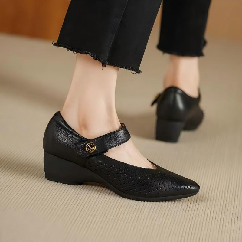 Women Summer Soft Leather Poin - đánh giá và giá Leather Work Outfit