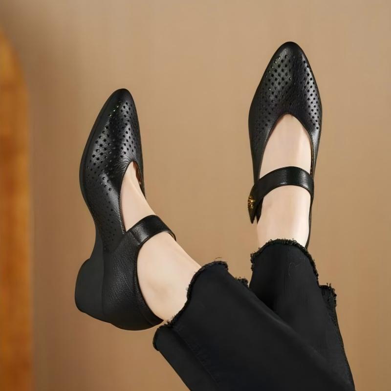 Women Summer Soft Leather Poin - đánh giá và giá Leather Work Outfit